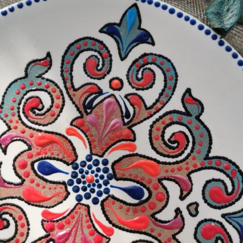 Decorative plate "Flame & Sapphire" - Image 2